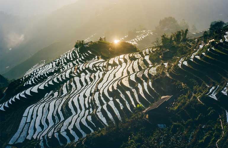 The terraces in the open water season