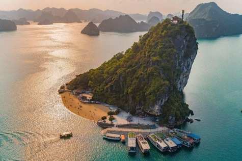 We'll visit Titov Island or Trinh Nu Cave