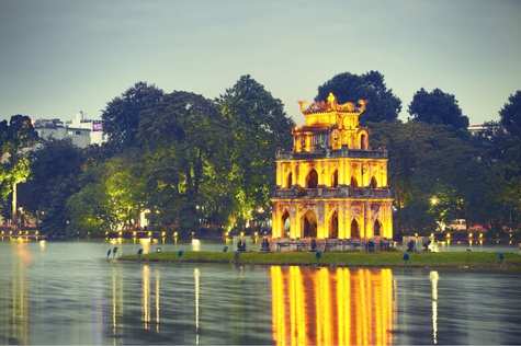 Stroll around the picturesque Hoan Kiem Lake and delve into the enchanting charm of the Hanoi Old Quarter